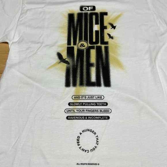 Of mice and men Metalcore alternative rock men’s medium nwt whit t-shirt band - Picture 2 of 8
